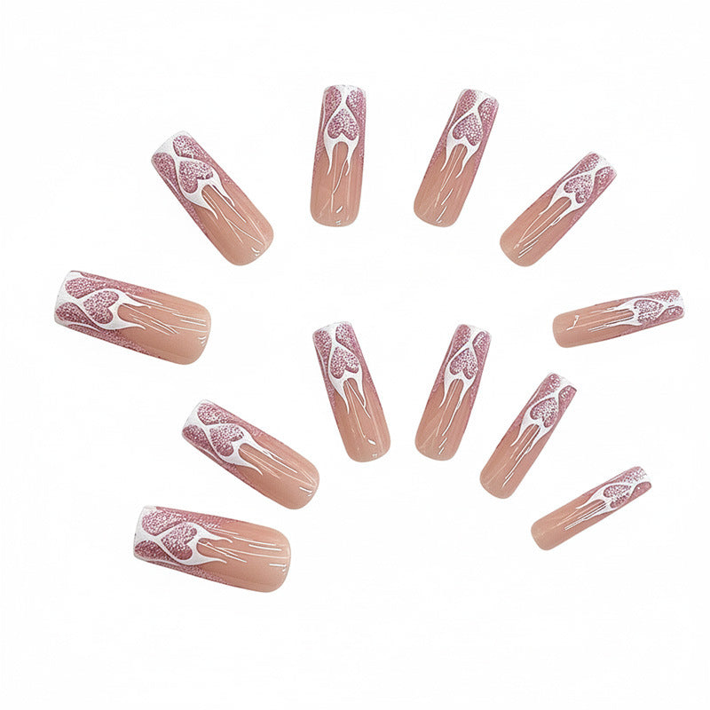 Heart Flames Press-On Nail Art Kalsten