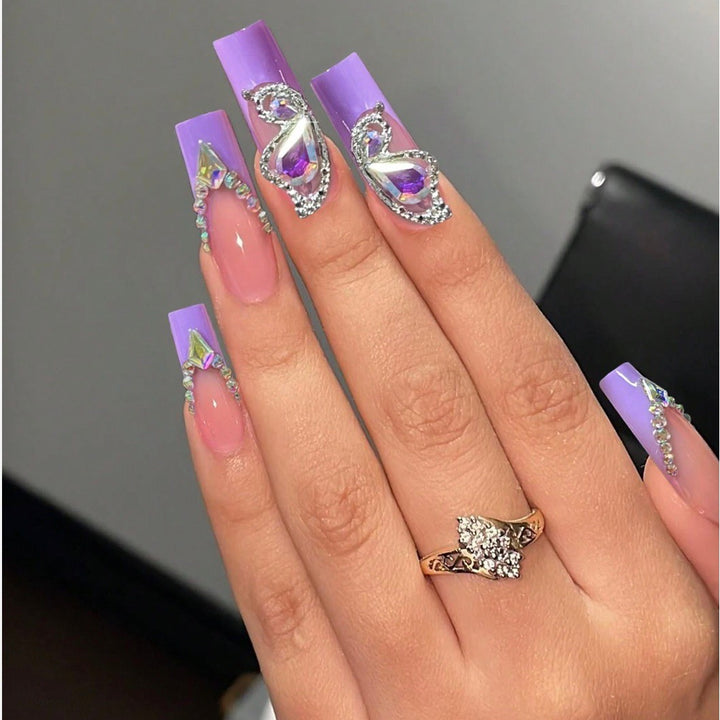 Acrylic nail set with luxurious 3D accents Kalsten