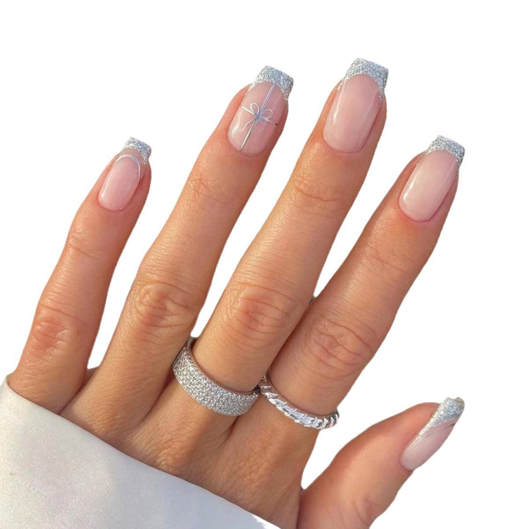 Elegant French Tip Press-On Nail Extensions Kalsten