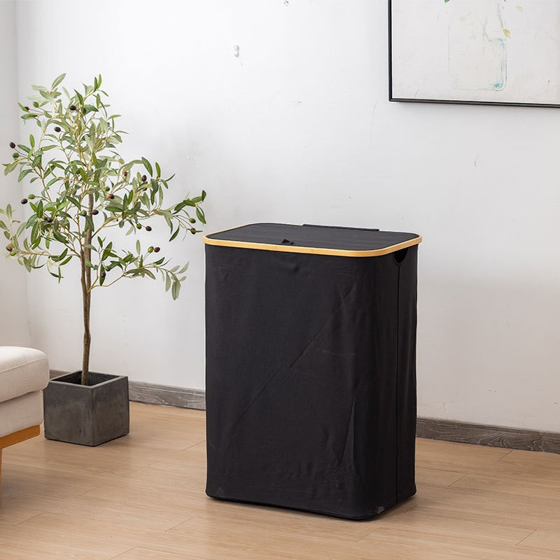 High-quality laundry container with practical and modern bamboo lid Kalsten