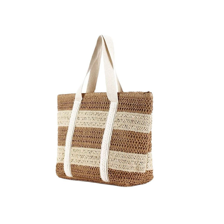Handcrafted beach bag with distinctive striped design Kalsten