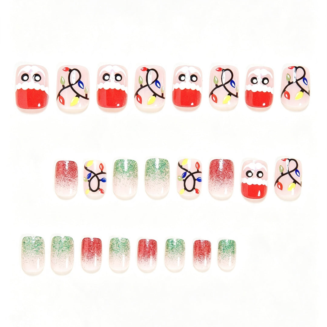 Festive Holiday-Themed Press-On Nail Art Set Kalsten