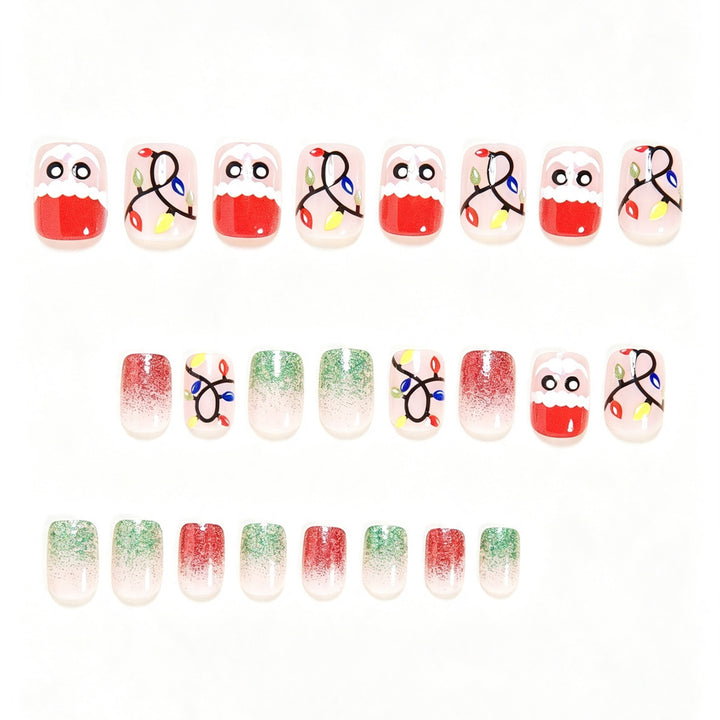 Festive Holiday-Themed Press-On Nail Art Set Kalsten