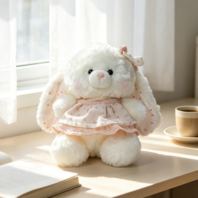 Plush Bunny Dress-Up Sitting Cuddler with Floppy Ears and Embroidered Face Kalsten