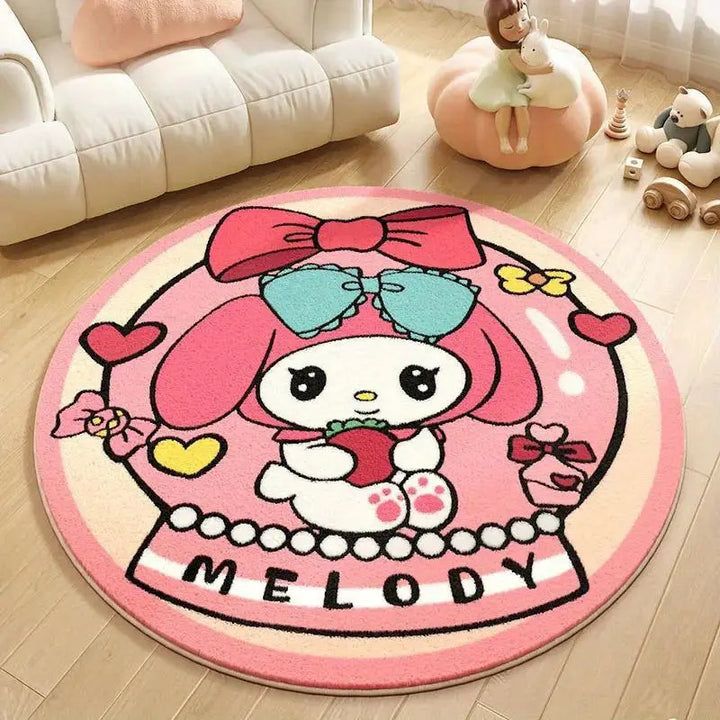 Cartoon-Themed Plush Area Rug for Indoor Display