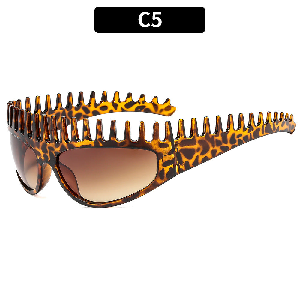 Trendy Oversized Tooth-Shaped Sunglasses
