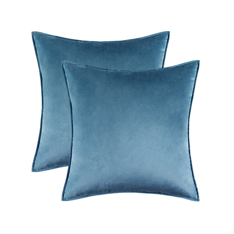Plush Velvet Square Decorative Pillow Cover Pair with Knife-Edge Seam and Hidden Zipper