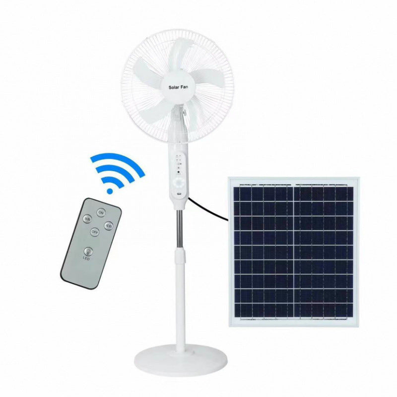 Unisex Solar Powered Stand Fan with Adjustable Tilt Angle and Efficient Fan Blades Kalsten