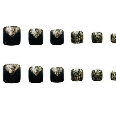 Glamorous Glitter-Enhance Press-On Toenail Set