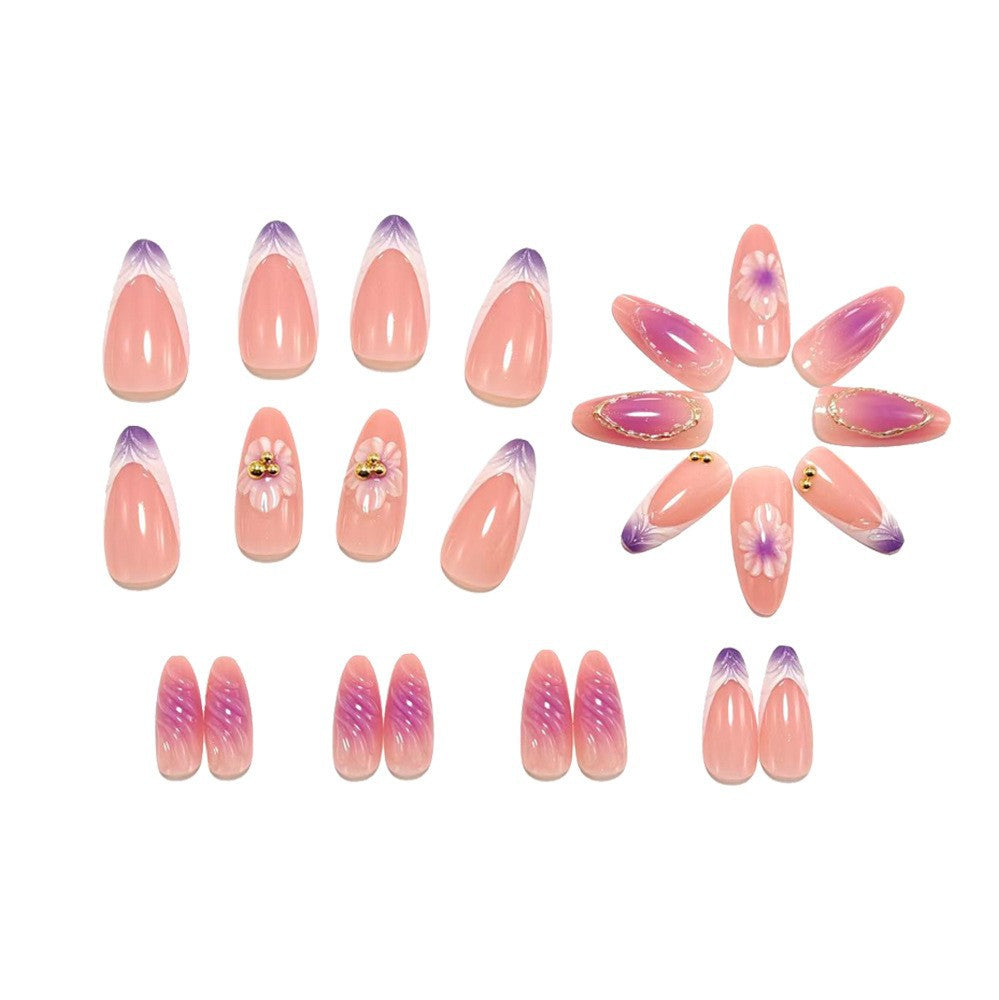 Elegant Artificial Nails with Botanical Designs Kalsten