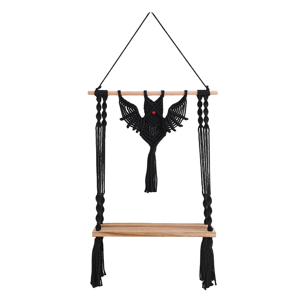 Macramé Wall Hanging Shelf with Bohemian Design Kalsten
