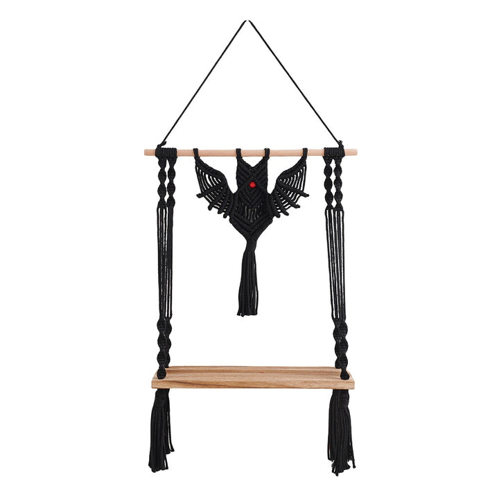 Macramé Wall Hanging Shelf with Bohemian Design Kalsten