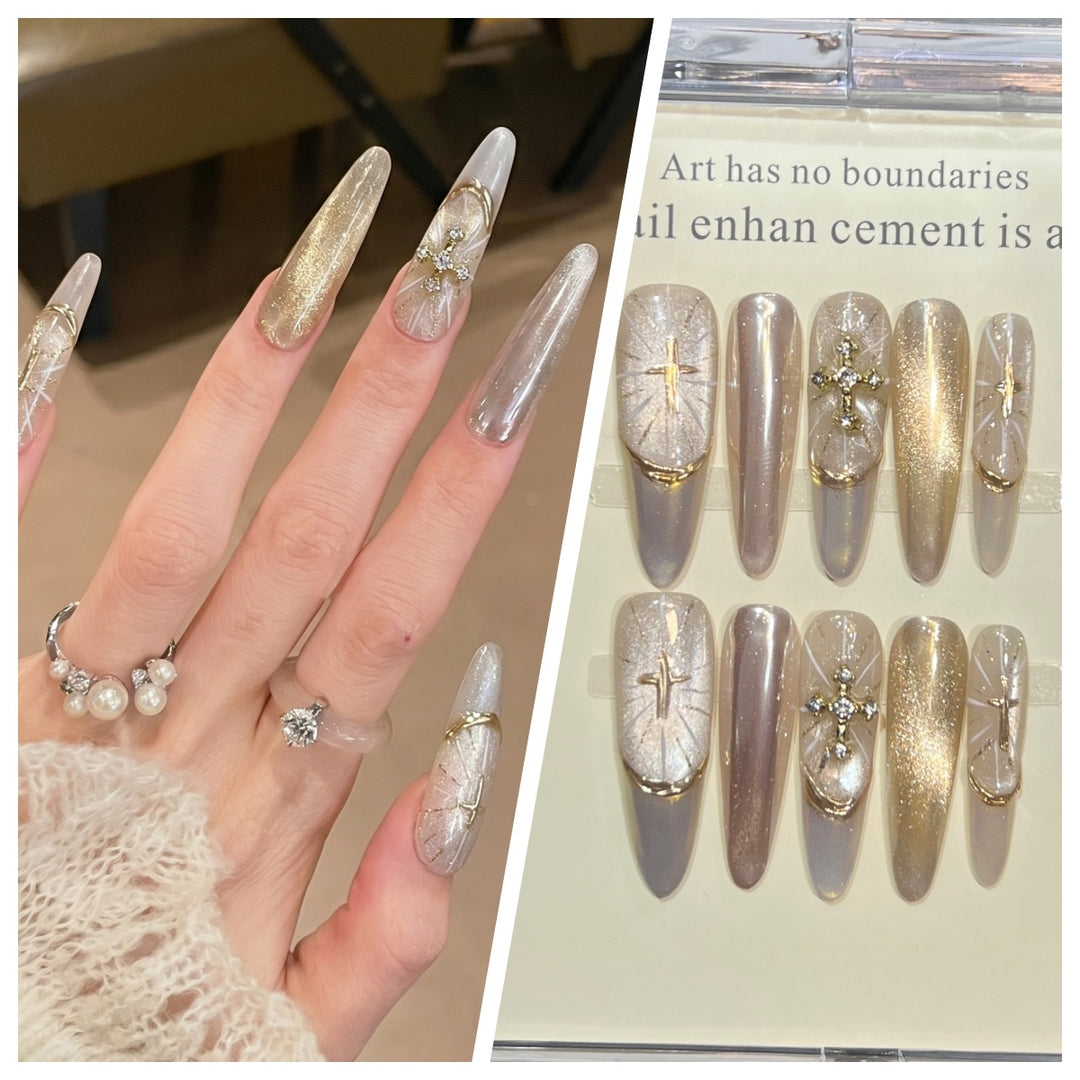 Artistic Stiletto Press-On Nail Set with Charming Patterns Kalsten