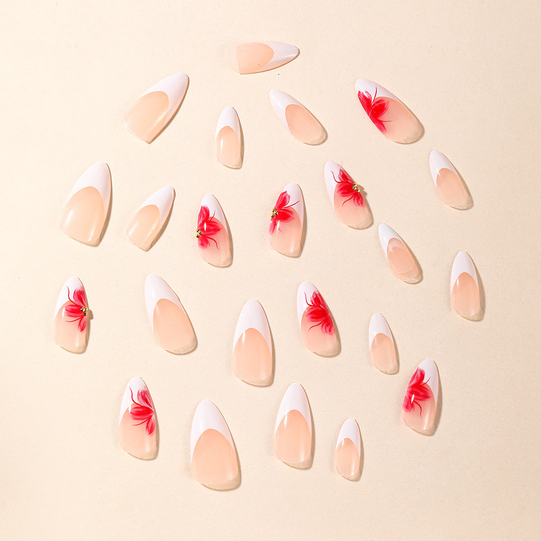 Elegant Floral Stiletto Nail Extensions Kalsten