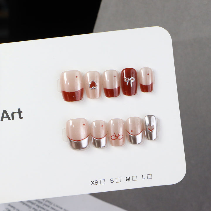 Artistic Press-On Nail Art Set with Decorative Accents Kalsten