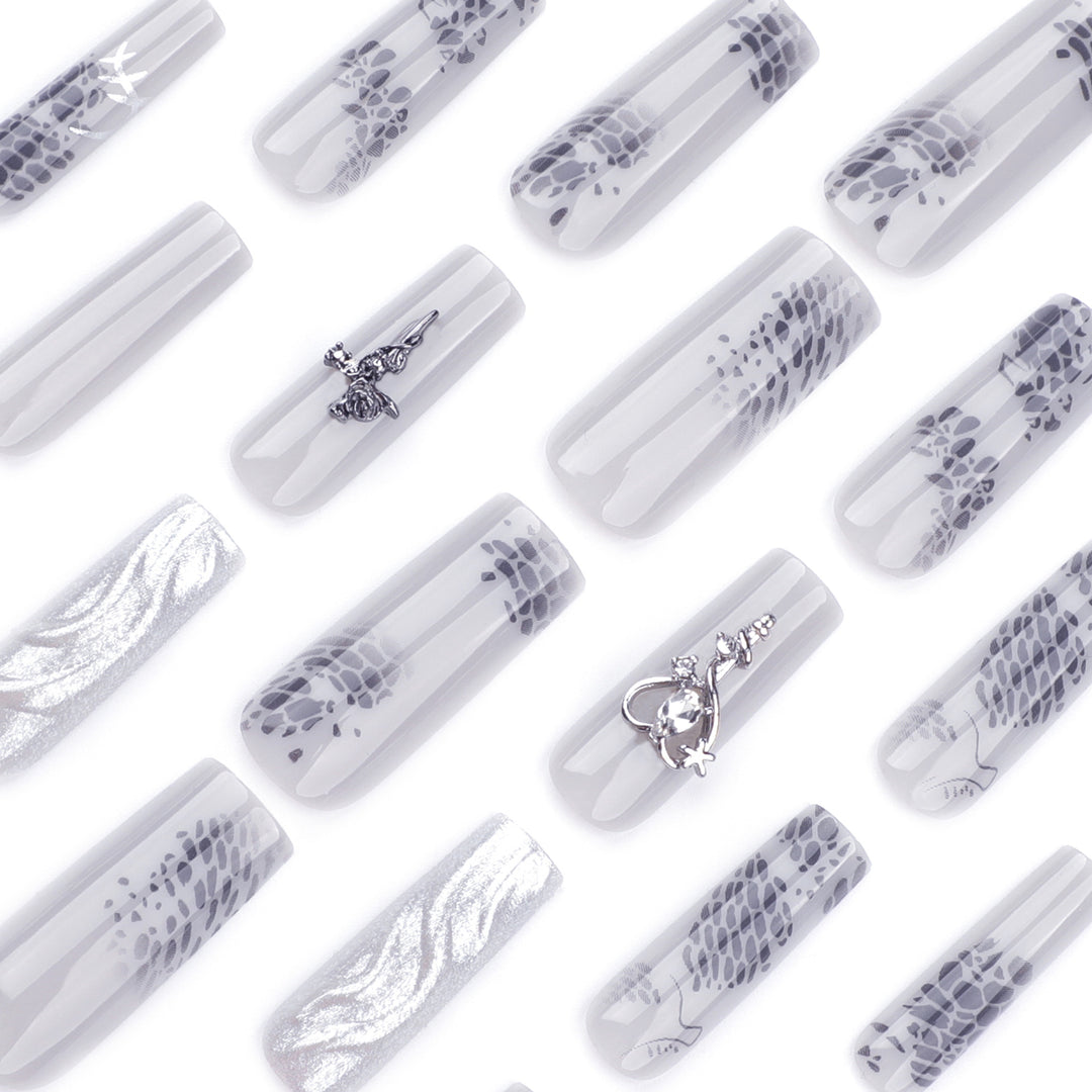 Artful Nail Extensions with Noble Accents Kalsten