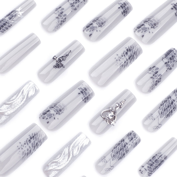 Artful Nail Extensions with Noble Accents Kalsten
