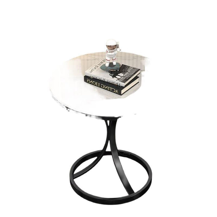 Modern Round Accent Table with Sleek Metal Base Kalsten