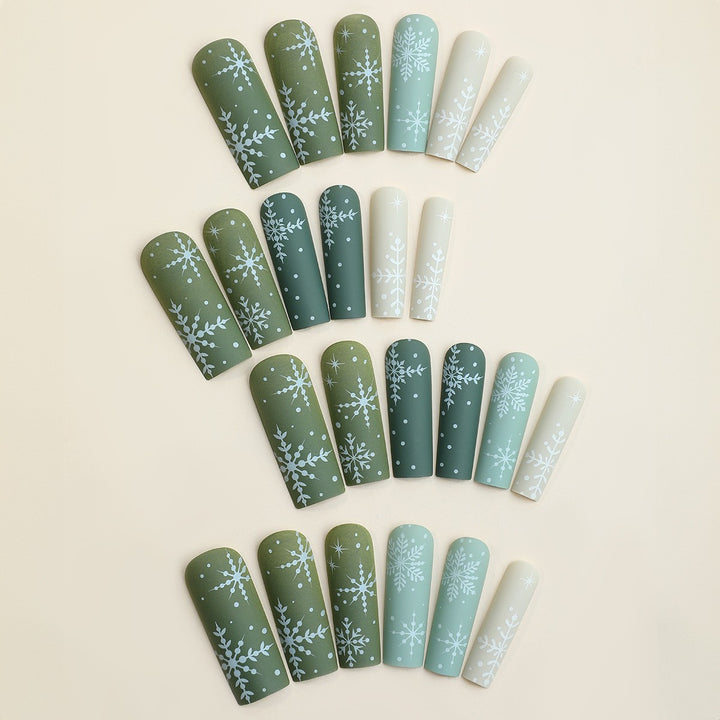 Snowflake Design Press-On Nail Set Kalsten