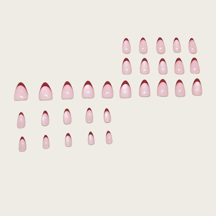 Elegant Artificial Nails with Stylish French Design Kalsten