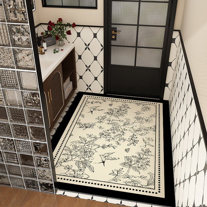 Floral Design Bathroom Mat