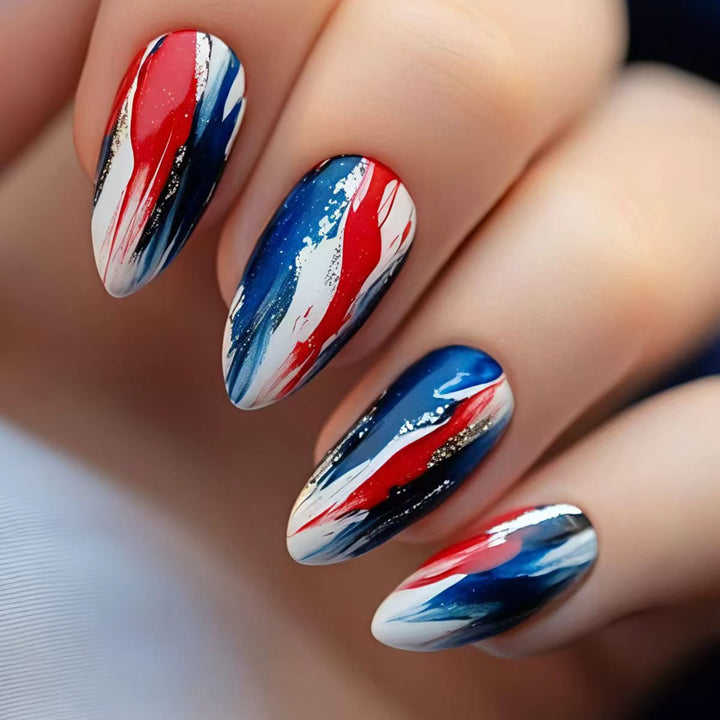 Artificial Nail Art with Abstract Color Design Kalsten