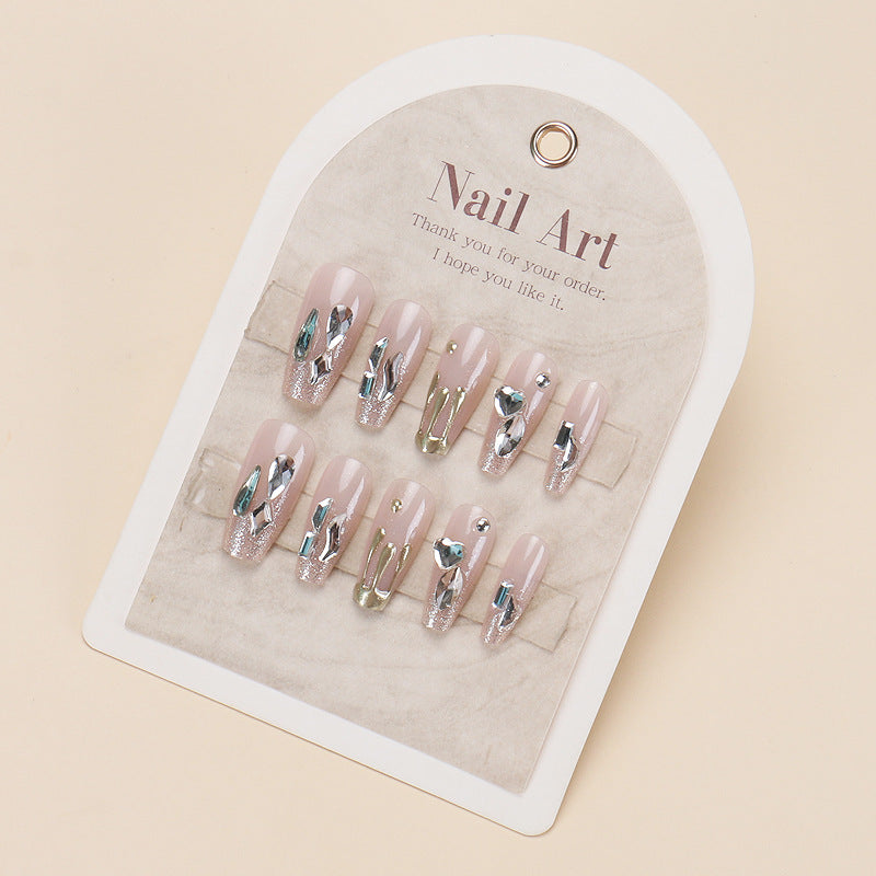 Decorative Rhinestone-Embellished Press-On Nail Art Kalsten
