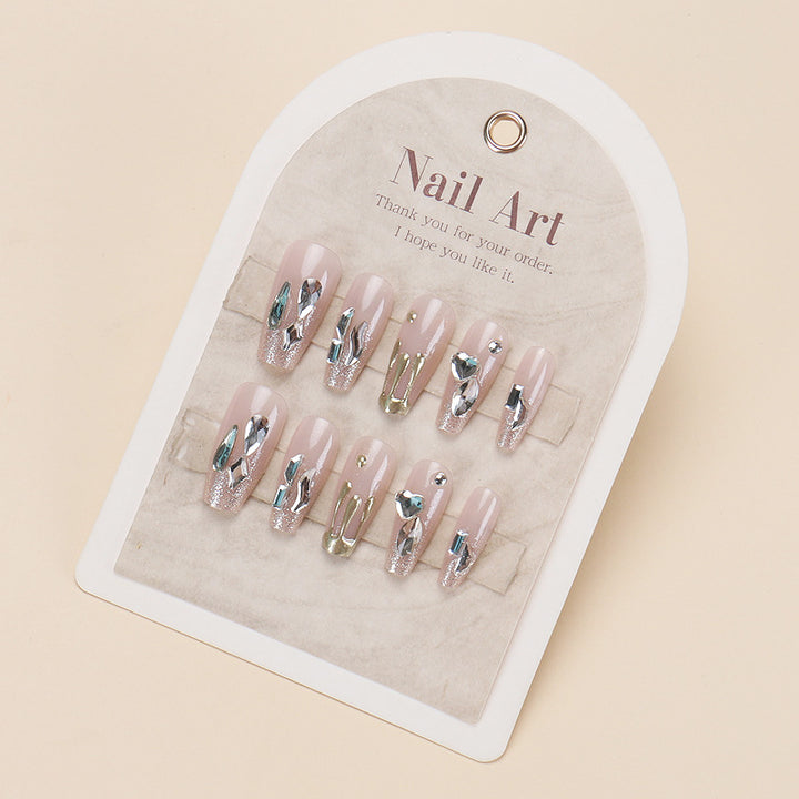 Decorative Rhinestone-Embellished Press-On Nail Art Kalsten