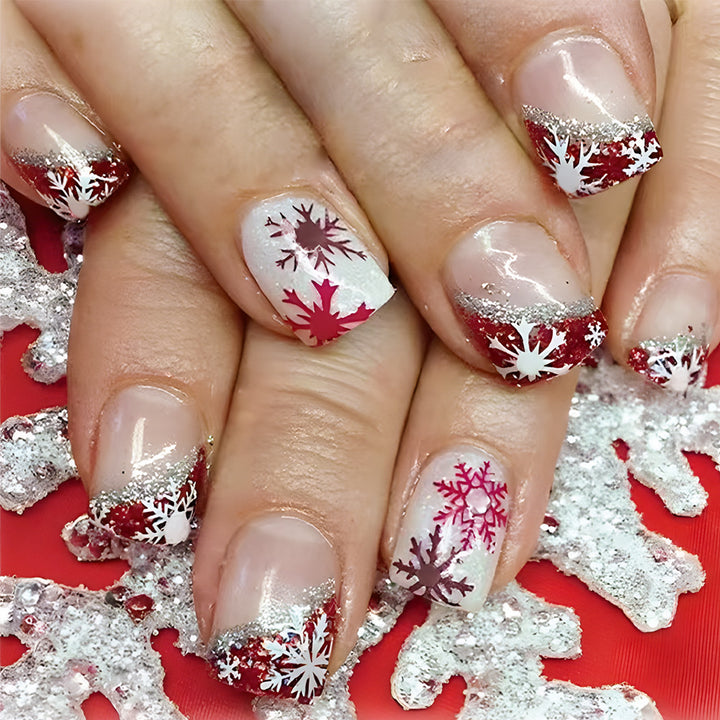 Snowflake Pattern Glitter Gel Nail Art Set Kalsten