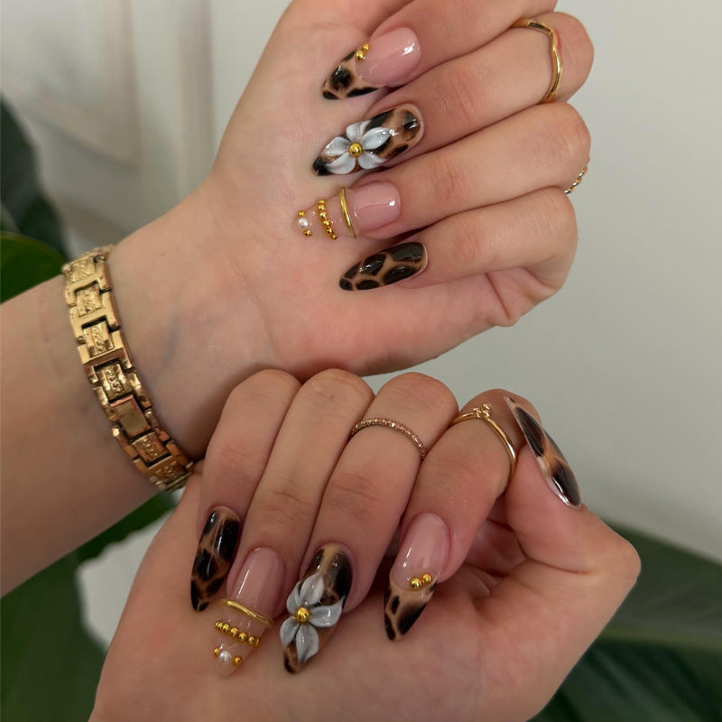 Artistic Faux Leopard Print Press-On Nails Kalsten