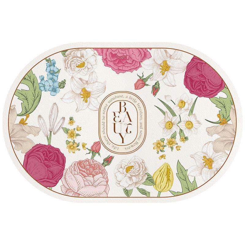 Floral Patterned Area Mat