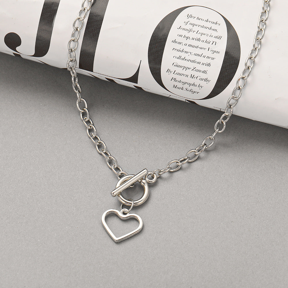 Heart-Shaped Pendant Necklace with Toggle Clasp Kalsten
