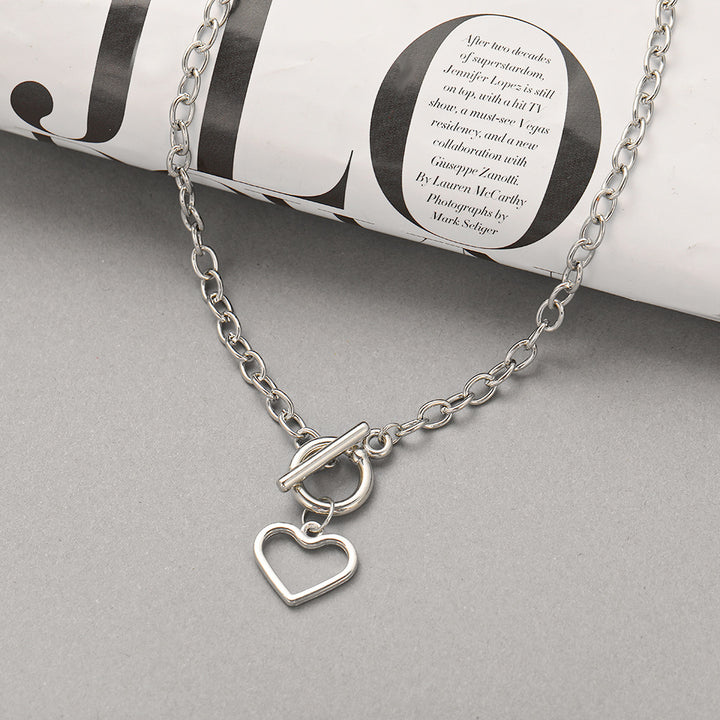 Heart-Shaped Pendant Necklace with Toggle Clasp Kalsten