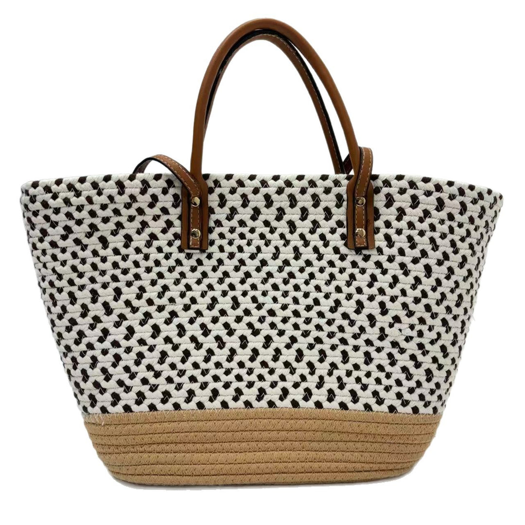 Large beach bag with faux leather handles Kalsten