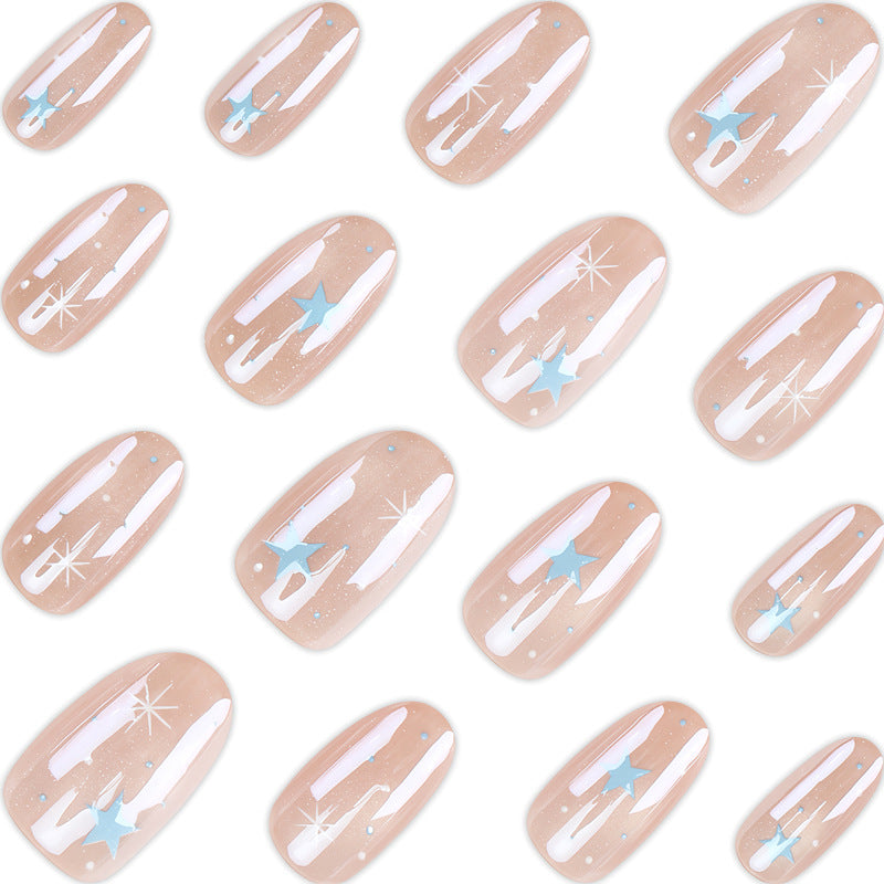 Artistic Press-On Nail Set with Star and Glitter Accents Kalsten 1789389319