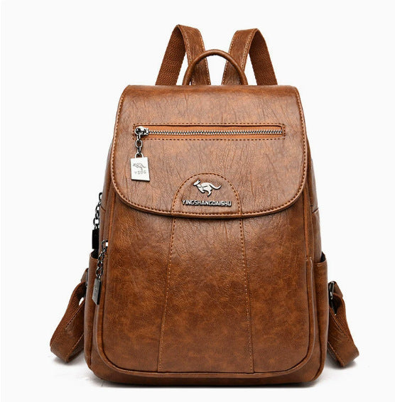 Stylish Multi-Pocket Leather Backpack Kalsten