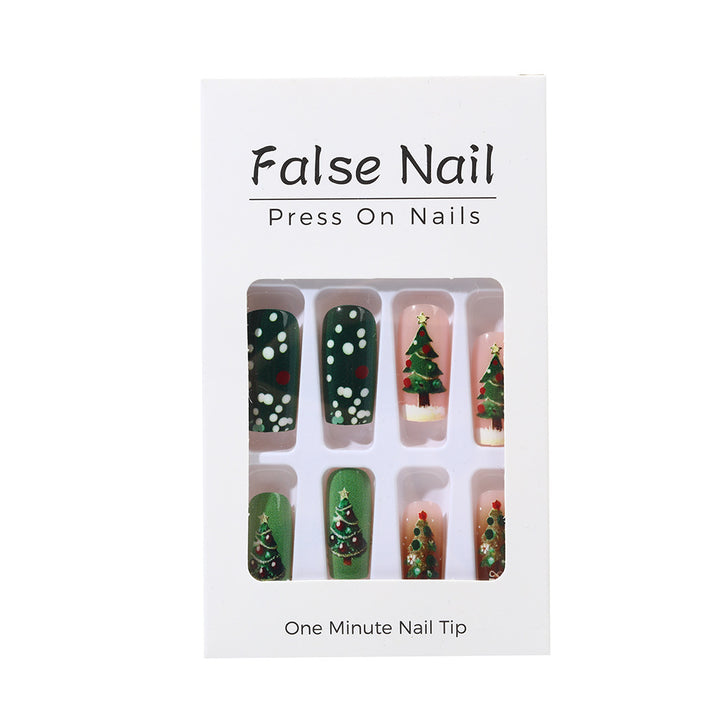 Artificial nails in festive Christmas design Kalsten