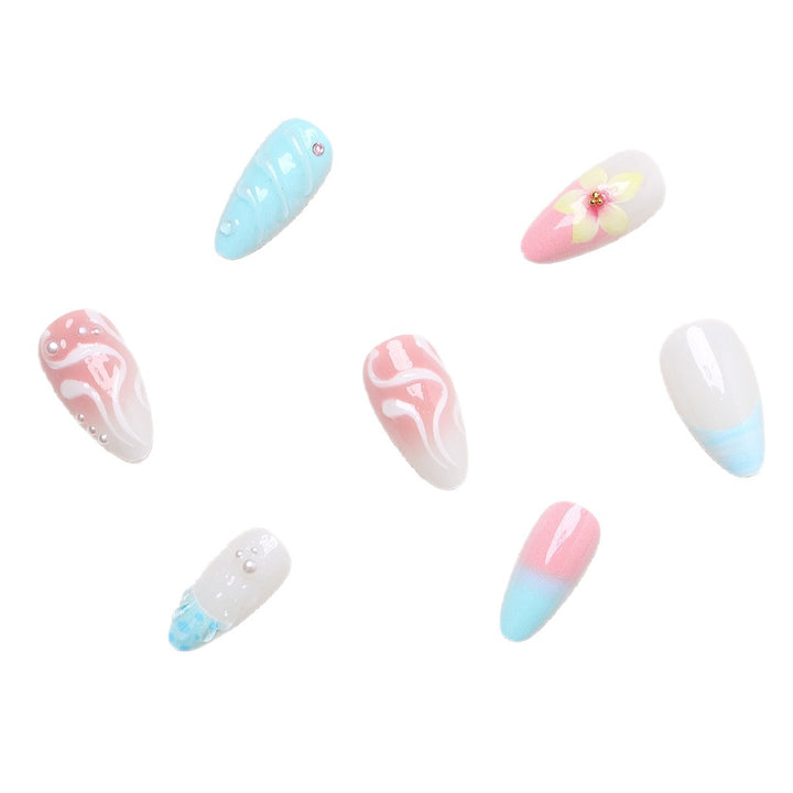 Artistic Nail Tips with Shell Design Kalsten
