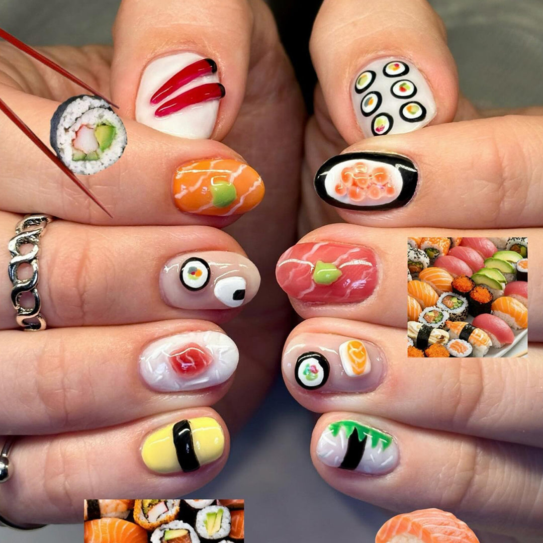 Artful Nail Art in Sushi Design Kalsten