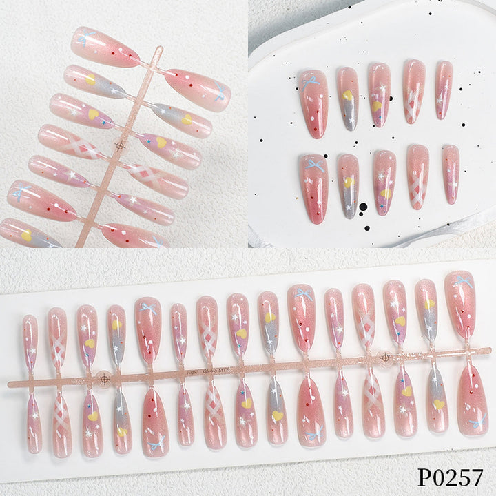 Colorful Patterned Press-On Nail Art Set Kalsten