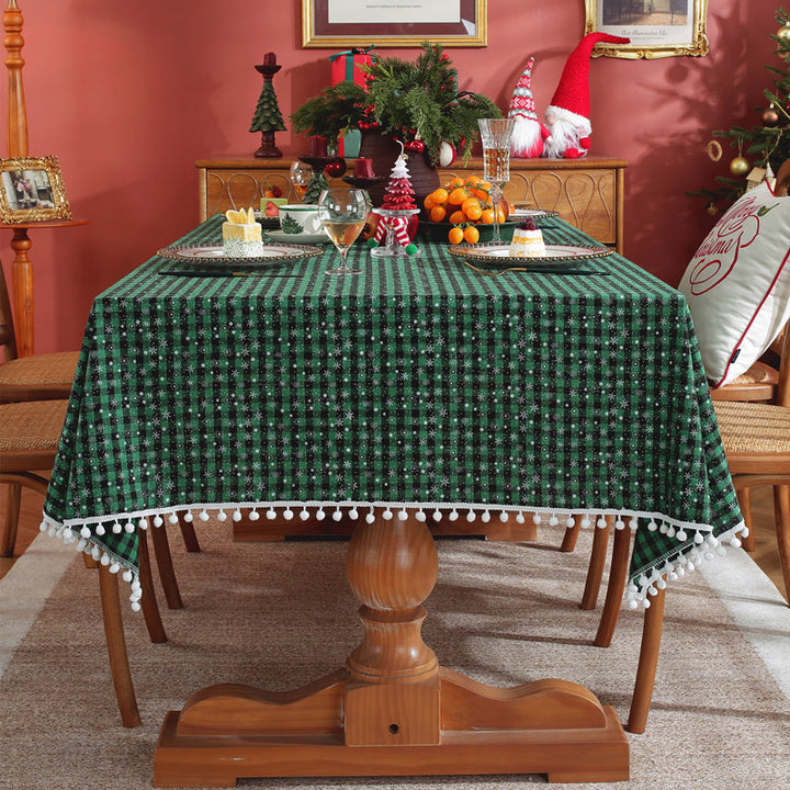 Festive Checkered Tablecloth
