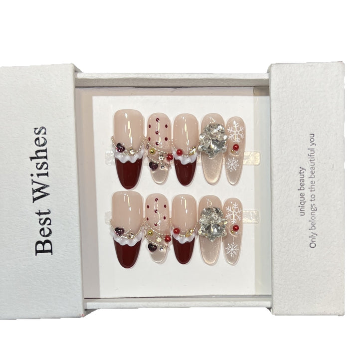 Festive-Themed Press-On Nail Art Set Kalsten