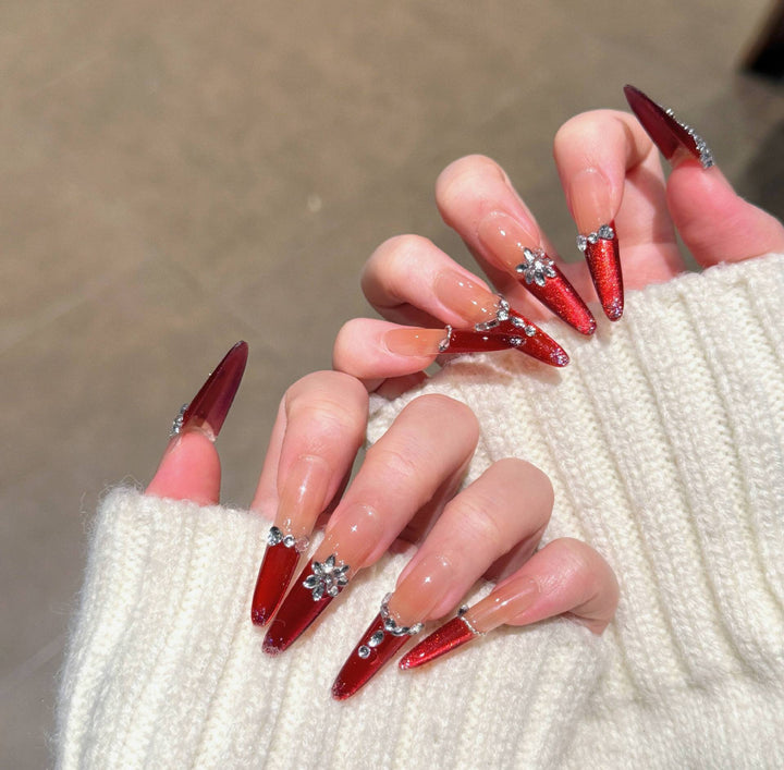 Elegant Floral Design Press-On Nail Extensions Kalsten