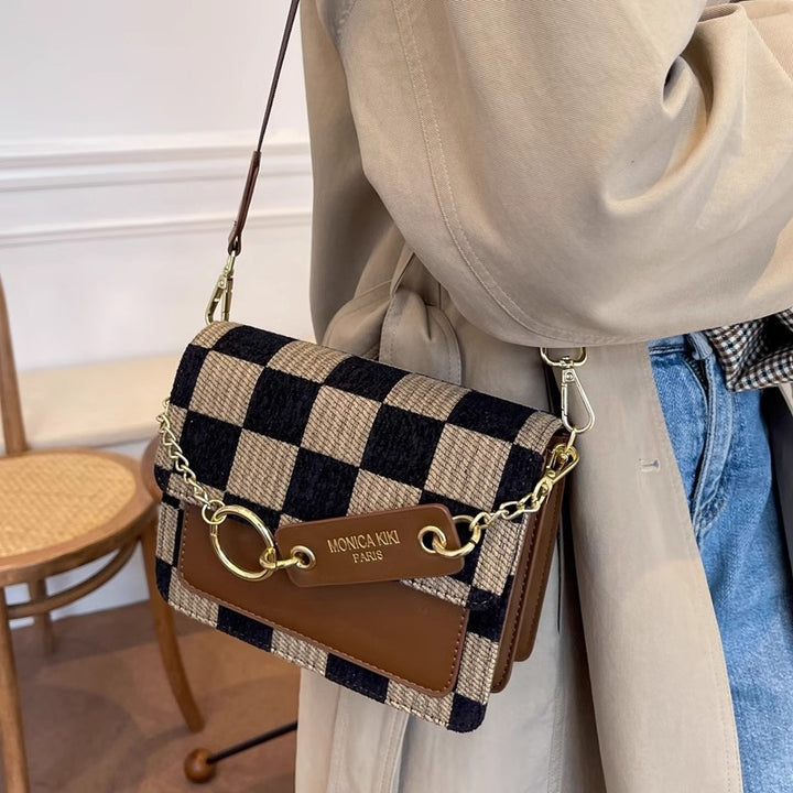 Fashion-Forward Checkered Crossbody Bag Kalsten