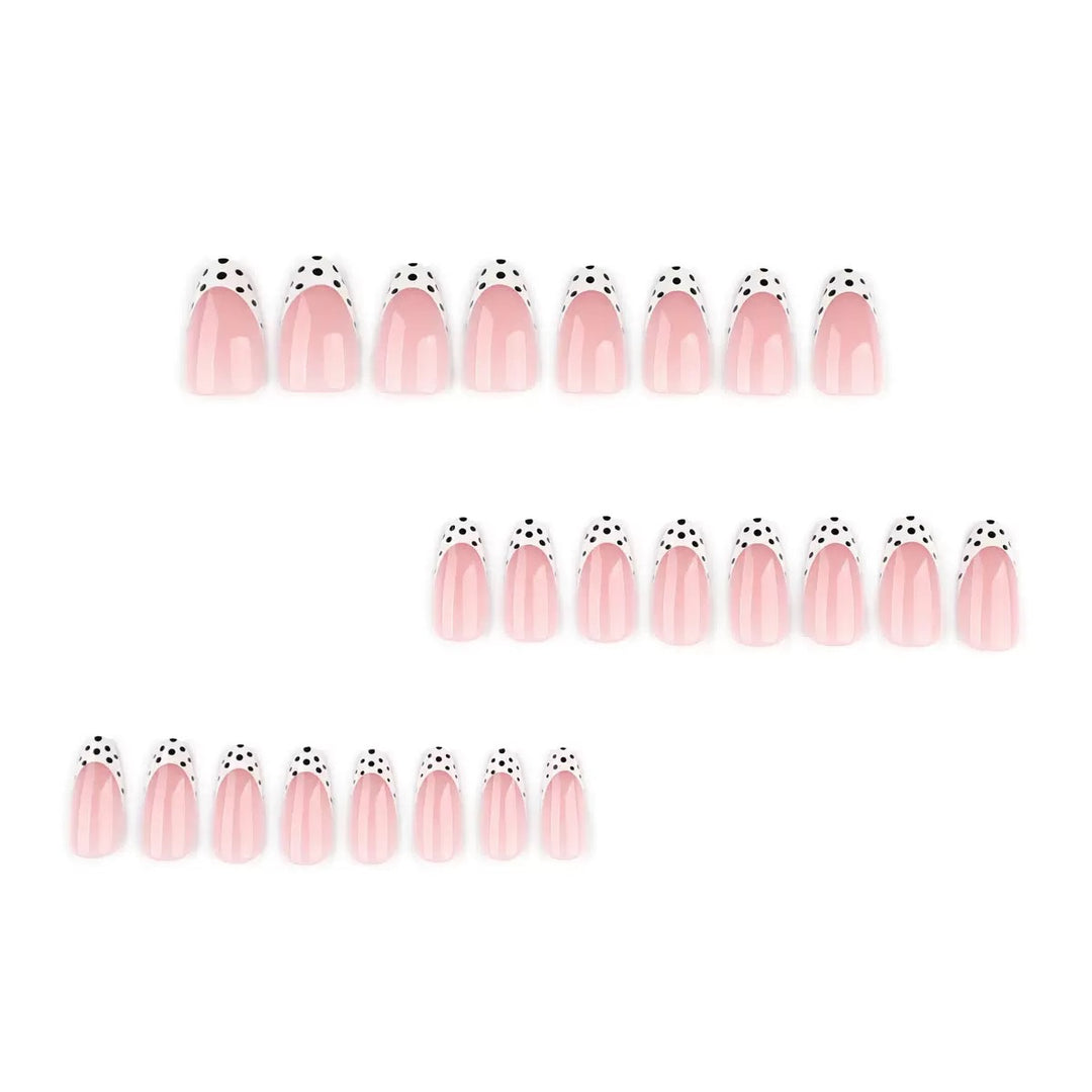 Acrylic Nail Set with Elegant French Design and Creative Dot Accents Kalsten