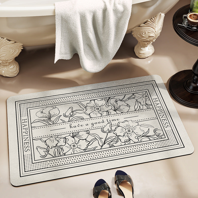 Floral Inspirational Bath Mat