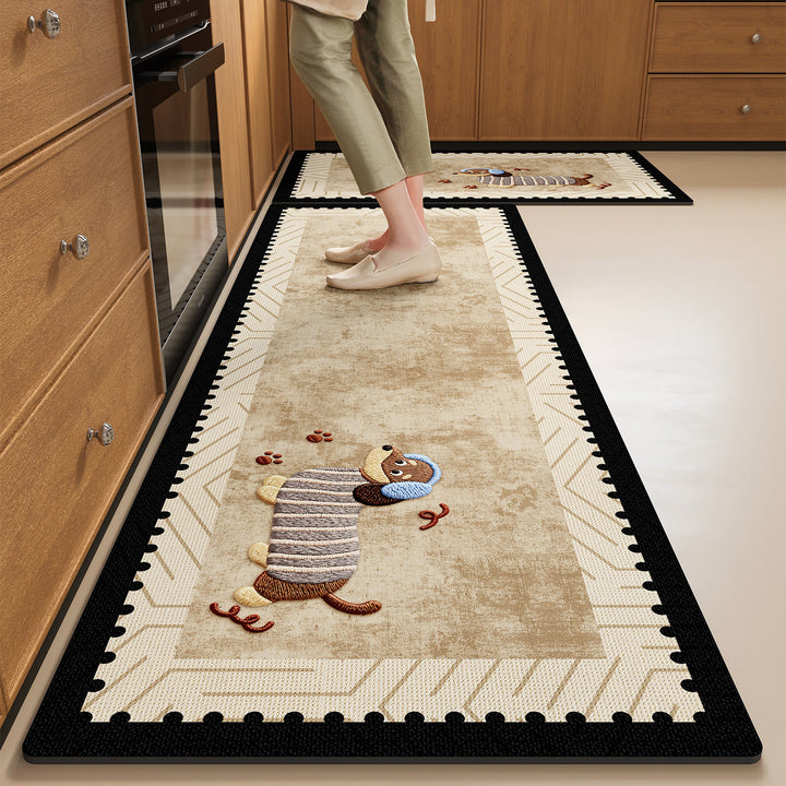Cute Dog-Themed Kitchen Runner Mat