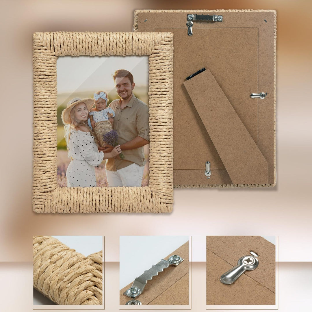 Artful picture frame made of woven natural material Kalsten