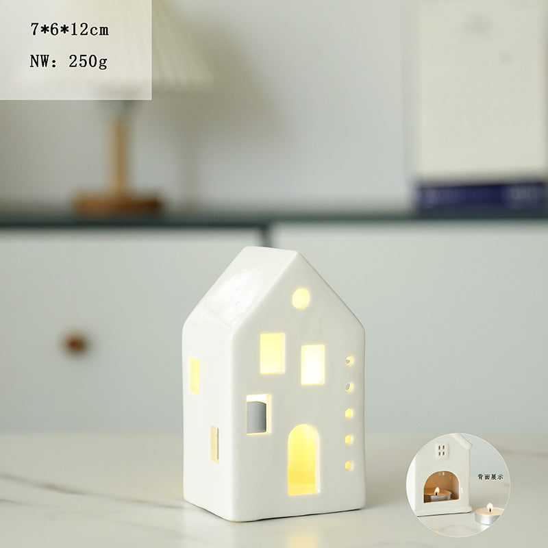 Ceramic House-Shaped Tea Light Holder Kalsten