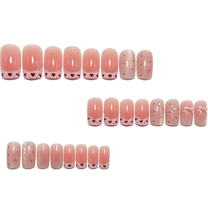 Acrylic Nail Set with Elegant Bow Design Kalsten